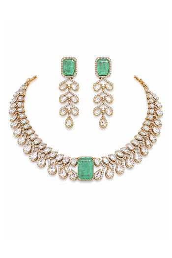 Tussya Pearl Embellished Necklace Set 