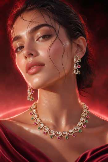 Tussya Pearl Embellished Necklace Set 
