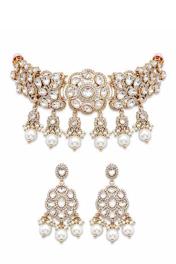 Tussya Stone Embellished Necklace Set 