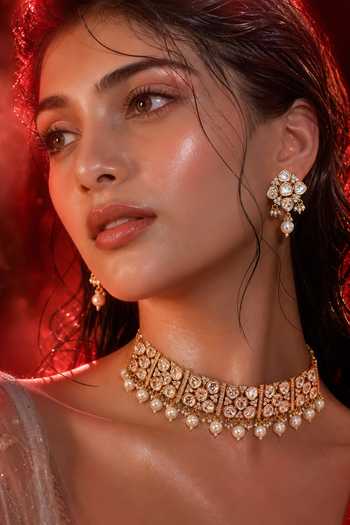 Tussya Kundan Embellished Necklace & Earrings Set 
