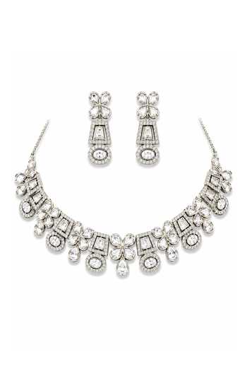 Tussya Floral Crystal Embellished Necklace Set 