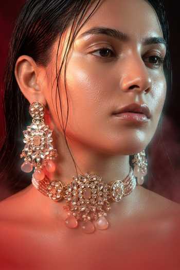 Buy Tussya Gold Plated Kundan Pearl Embellished Necklace Set Online at Aza Fashions Buy_Tussya_Gold Plated Kundan Pearl Embellished Necklace Set _Online_at_Aza_Fashions