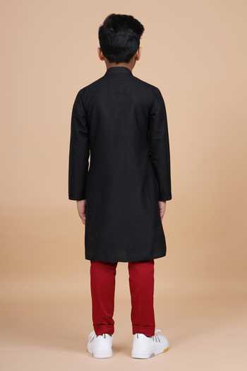 Raghavendra Rathore Blue The Pintucked Butti Loop Button Kurta 