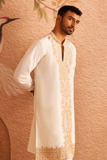 Arihant Rai Sinha Off White Silk Placket Embroidered Kurta Set at Aza Fashions Arihant Rai Sinha_Off White Silk Placket Embroidered Kurta Set _at_Aza_Fashions