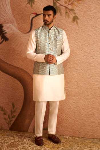 Arihant Rai Sinha Brocade Woven Nehru Jacket Set