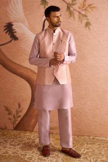 Arihant Rai Sinha Woven Nehru Jacket & Kurta Set