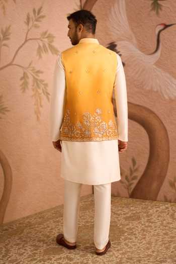 Arihant Rai Sinha Thread Work Nehru Jacket & Kurta Set 