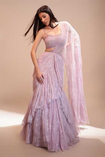 Couture By Niharika Lavelle Pre-Draped Saree With Blouse 