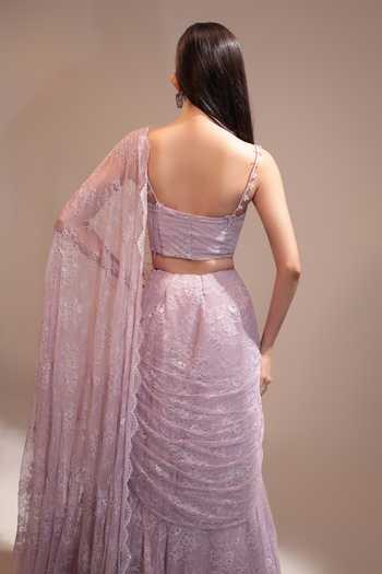 Couture By Niharika Lavelle Pre-Draped Saree With Blouse 