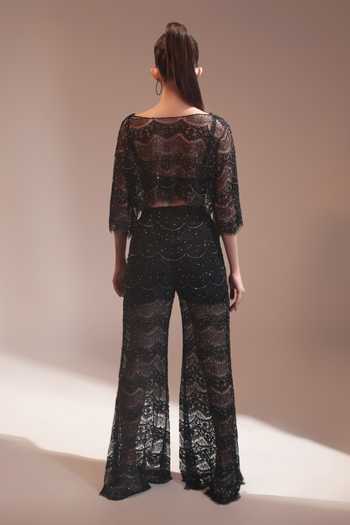 Couture By Niharika Noirelle Embroidered Top & Pant Set 