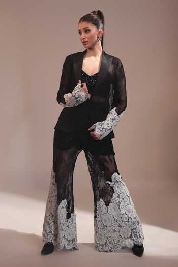 Couture By Niharika Reine Embroidered Jacket & Pant Set 