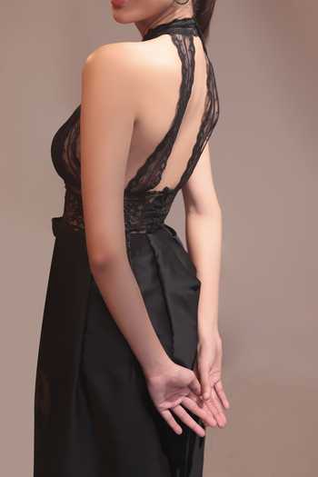 Couture By Niharika Ombrelle Net Blouse With Draped Skirt 
