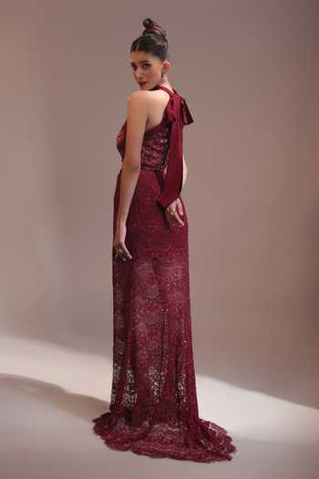 Couture By Niharika Rubelle Embroidered Blouse & Skirt Set 
