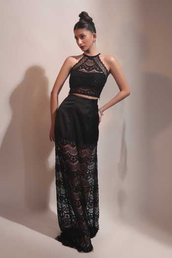 Couture By Niharika Selene Hand Embroidered Top & Skirt Set 