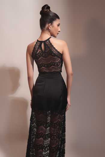 Couture By Niharika Selene Hand Embroidered Top & Skirt Set 