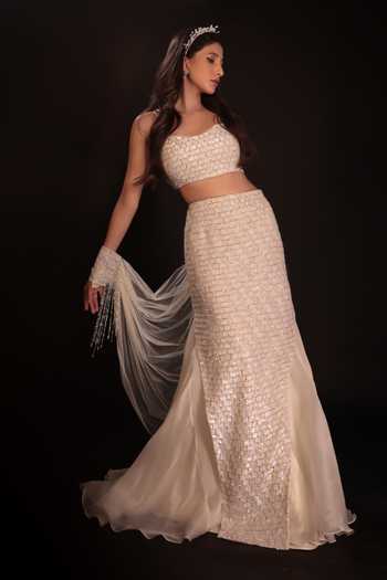 Couture By Niharika Lumea Hand Embroidered Skirt Set 