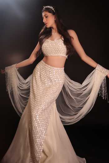 Couture By Niharika Lumea Hand Embroidered Skirt Set 