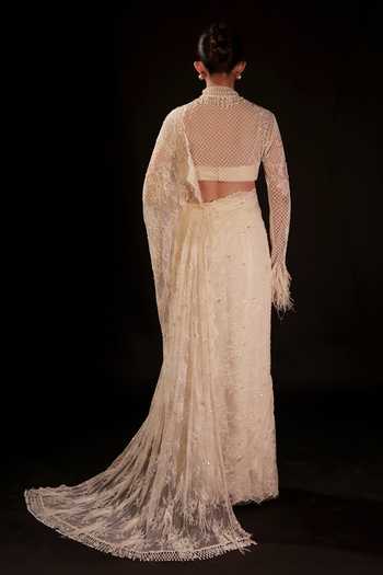 Couture By Niharika Lunara Hand Embroidered Pre-Draped Saree Set 
