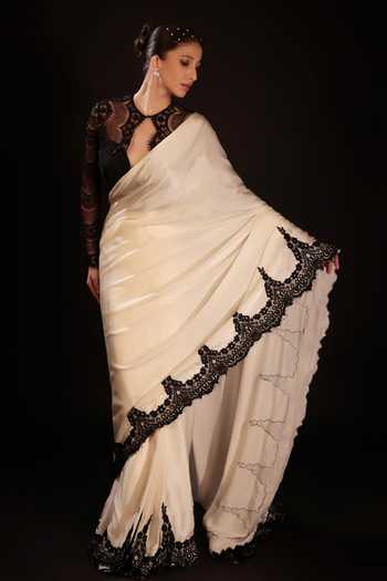 Couture By Niharika Vantelle Pre-Draped Saree With Scalloped Blouse 