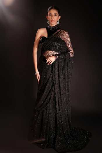 Couture By Niharika Velune Embroidered Saree With Blouse 