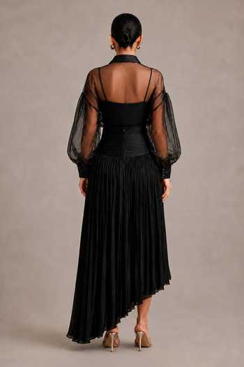 Vridhi Somaani Alexis Organza Shirt & Ruched Skirt Set 