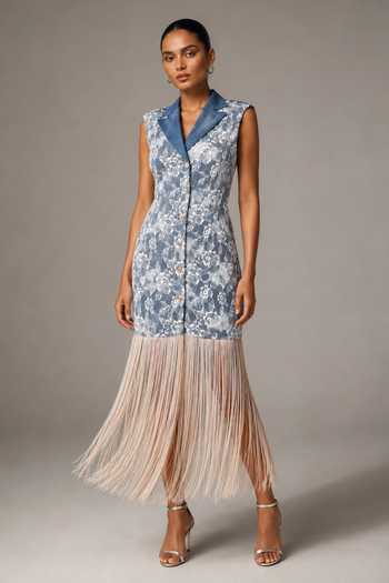 Vridhi Somaani Jane Denim Lace Dress 
