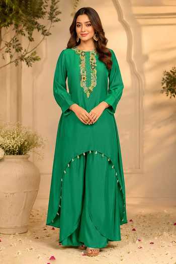 Nidhi Kejriwal C-Cut Hem Kurta With Flap Palazzo