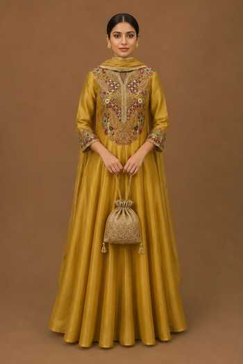 Nidhi Kejriwal Embroidered Anarkali With Dupatta