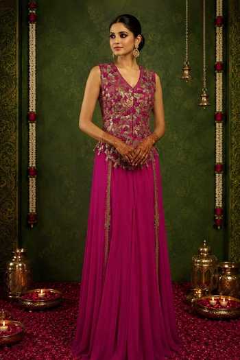 Nidhi Kejriwal Embroidered Jacket With Flared Sharara Set