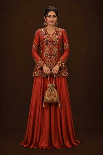 Nidhi Kejriwal Embroidered Peplum Jacket With Flared Sharara