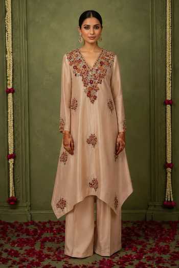 Nidhi Kejriwal Chanderi Embroidered Kurta & Palazzo Set
