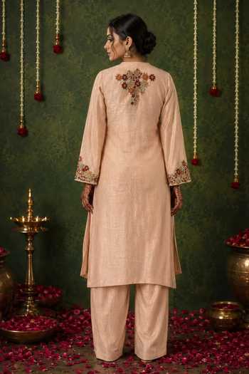 Nidhi Kejriwal Chanderi Embroidered Kurta & Palazzo Set