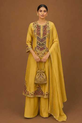 Nidhi Kejriwal Embroidered Straight Kurta Palazzo Set