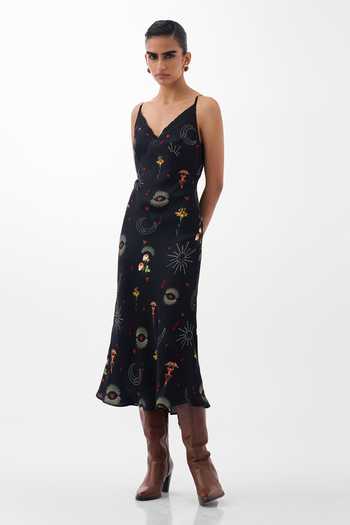 NOIB Liza Postcards & Petals Print Midi Dress 