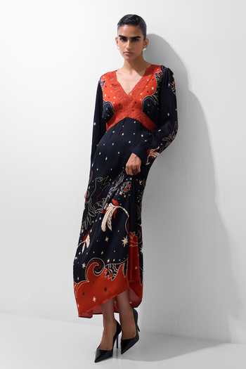 NOIB Aura Nocturnal Jungle Print Maxi Dress 