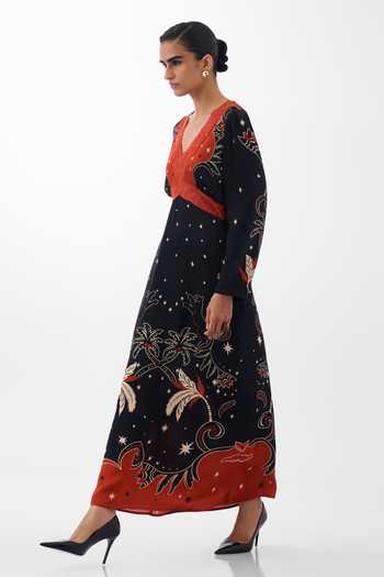 Buy NOIB Multi Color Organza, Satin, Viscose, Aura Nocturnal Jungle Print Maxi Dress Online at Aza Fashions Buy_NOIB_Multi Color Organza, Satin, Viscose, Aura Nocturnal Jungle Print Maxi Dress _Online_at_Aza_Fashions