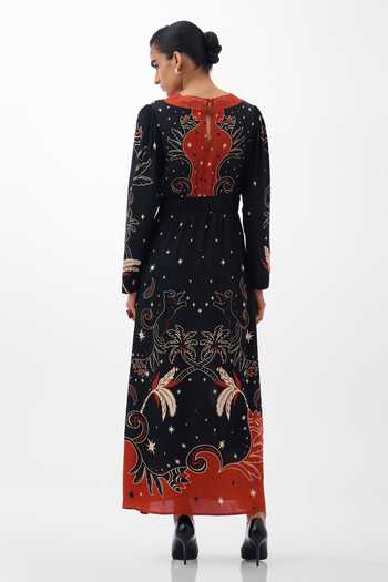 NOIB Aura Nocturnal Jungle Print Maxi Dress 