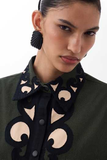 NOIB Multi Color Cotton, Twill Collared Neck Xena Old Rose Print Over Shirt Online at Aza Fashions NOIB_Multi Color Cotton, Twill Collared Neck Xena Old Rose Print Over Shirt _Online_at_Aza_Fashions