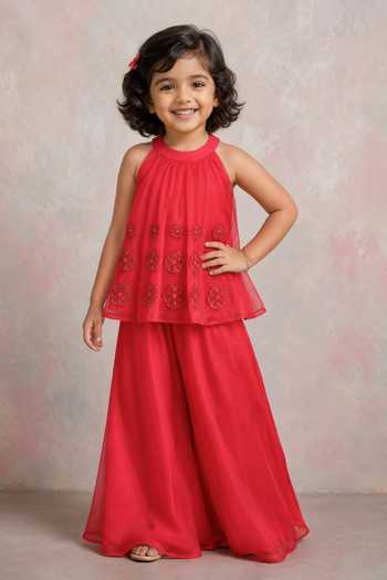 Label Neeti Embroidered Tunic & Palazzo Set