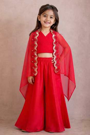 Label Neeti Embroidered Cape Palazzo Set
