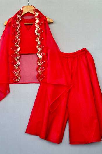 Label Neeti Embroidered Cape Palazzo Set