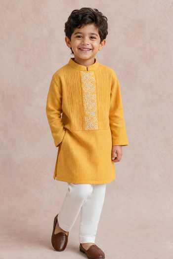 Label Neeti Embroidered Pintucked Kurta With Trouser