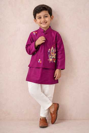 Label Neeti Hand Embroidered Nehru Jacket & Kurta Set