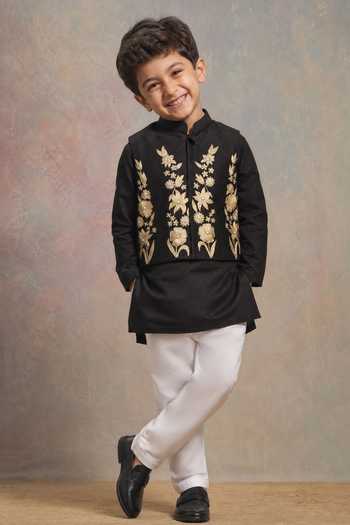 Label Neeti Embroidered Nehru Jacket With Kurta Set 
