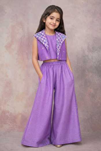 Label Neeti Embroidered Open Jacket & Palazzo Set
