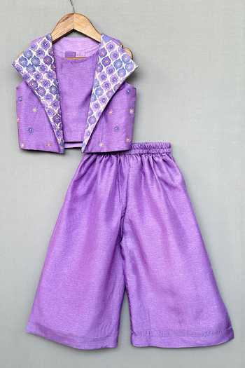 Label Neeti Embroidered Open Jacket & Palazzo Set