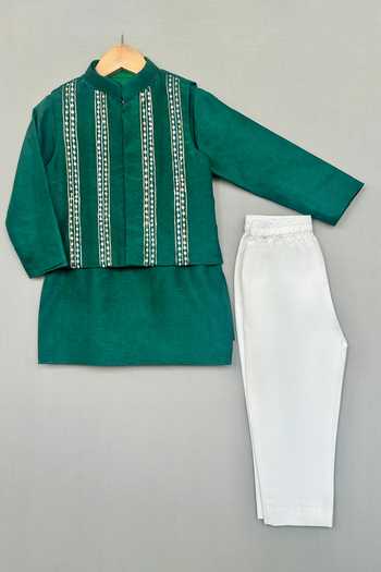 Label Neeti Embroidered Nehru Jacket & Kurta Set