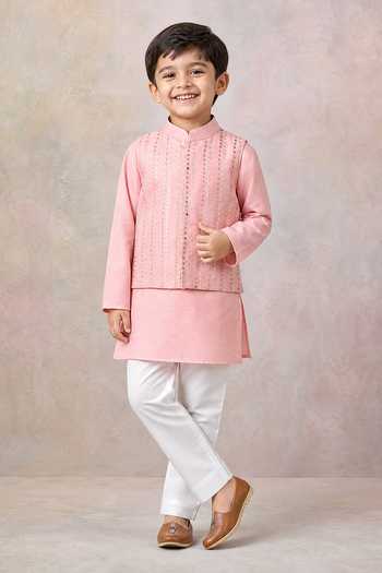 Label Neeti Embroidered Nehru Jacket & Kurta Set