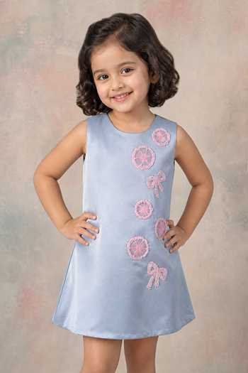 Label Neeti Satin Flower Hand Embroidered Dress