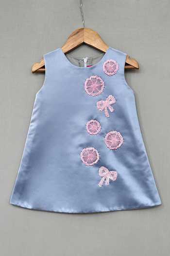 Label Neeti Satin Flower Hand Embroidered Dress
